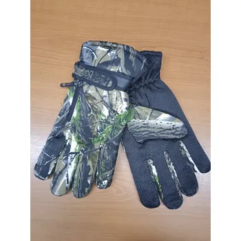 Rybářské oblečení Rukavice teplé camo se zipem