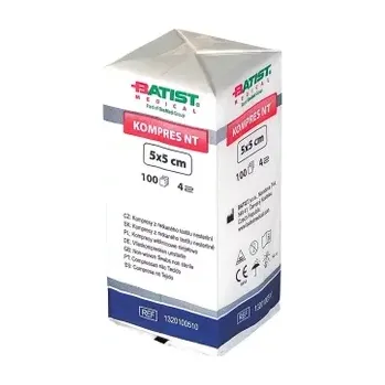Kompres BATIST Kompres z netkaného textilu 5 x 5 cm nesterilní, 100 ks
