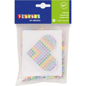 Dětské navlékací korálky PLAYBOX Zažehlovací korálky Malá sada Srdce 1000ks