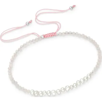 Náramek Prstýnkárna Náramek s fazetovaným růženínem a říčními perličkami