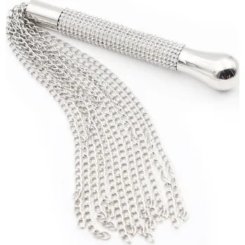 LateToBed BDSM Line Flogger with Chain Tassel with Rhinestone Handle