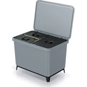 Odpadkový koš PROSPERPLAST Odpadkový koš členěný - SYSTEMA Objem: 1x23 l + 2x10 l, Barva: šedá