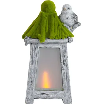 Hrnec MagicHome Dekorácia MagicHome, Lampáš s vtáčikom, solar, LED, keramika, 26x20x45 cm