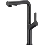 KFA - DUERO DESIGN dřezová baterie s otočnou vytahovací sprchou a přepínáním, černá 6623-220-81