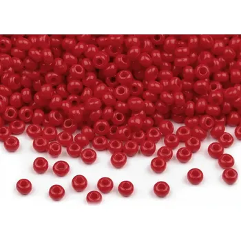Dětské navlékací korálky Rokajl PRECIOSA 3mm 20g červený