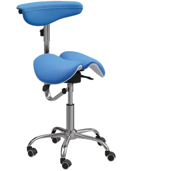 LZ 16 židle lékařská, kříž chrom, ekokůže, modrá