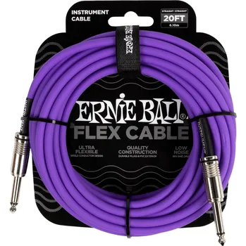 Ernie Ball Flex Instrument Cable 20' Purple + prodloužená záruka 3 roky