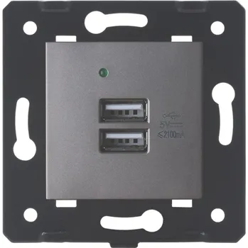 Elektrická zásuvka Modul USB nabíjecí A82USB S-5V šedý