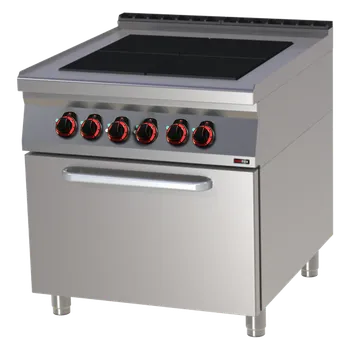 Sporák Sporák elektrický se statickou elektrickou troubou GN 2/1 - 4x plotýnka 400 V | REDFOX - SPLT 90/80 21 E