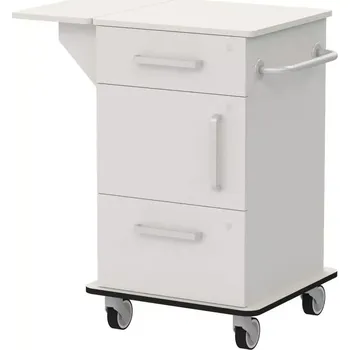 VIZITA 03 D mobilní vozík vizitový, korpus šedý, čílka šedá