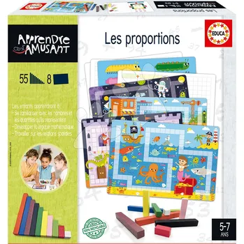 Desková hra Naučná hra Les Proportions Educa Učíme se rozměry s obrázky 55 dílů ve francouzštině od 5 let