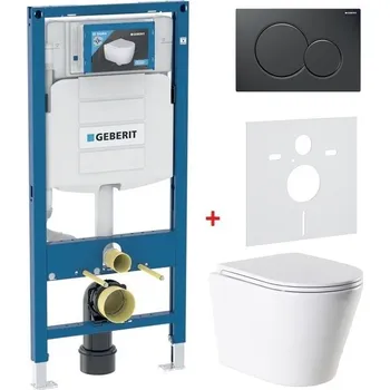WC sada GEBERIT Duofix - Sada pro závěsné wc + wc mísa rimfree a sedátko softclose OVALE, 111.300.00.5/111.925.00.5 OVALE BASSO_B