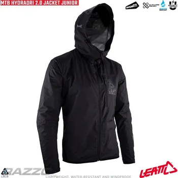 Cyklistická bunda Dětská bunda na kolo Leatt MTB HydraDri 2.0 Junior Jacket Black 2025 KS