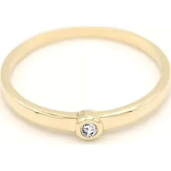 Prsten Zlatý prsten kroužek se zirkonem 1,10g