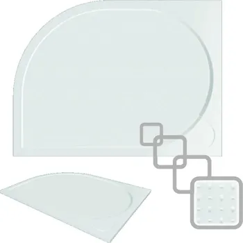 Sprchová vanička OLSEN SPA - Asymetrická čtvrtkruhová sprchová vanička LAKA - Rozměr A - 120, Rozměr B - 90, Způsob provedení - Pravá VANKCCTVRT1290P