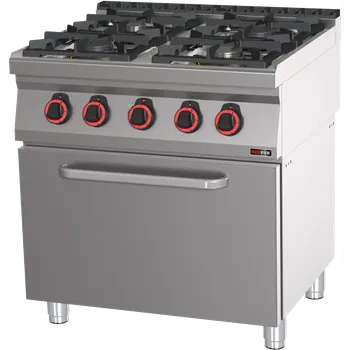 Sporák Sporák kombinovaný s horkovzdušnou elektrickou troubou GN 1/1 - 4x hořák | REDFOX - SPT 70/80 11 GE