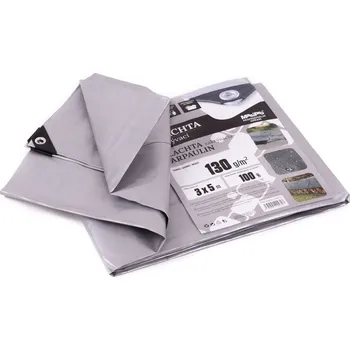 Krycí plachta Plachta zakrývací laminovaná s oky šedá 3x5m, 130g/m2