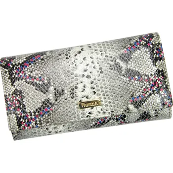 Peněženka Dámská kožená peněženka Patrizia SN-102 RFID šedá / fialová