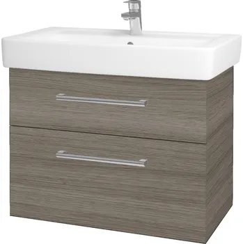 Koupelnový nábytek Dřevojas - Umyvadlová skříňka Q MAX SZZ2 80 - D03 Cafe / Úchytka T03 / D03 Cafe 115654C