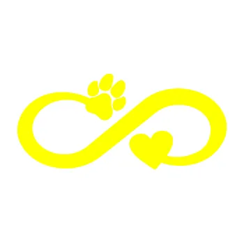 samolepka Infinity 006 pravá srdíčko a tlapka (05 - žlutá citron) SAMOLEPKA NA AUTO, NÁLEPKA, FÓLIE, POLEP, TUNING, VLASTNÍ TEXT, TISK, AUTOSAMOLEPKY.cz, POLEPY, OBRÁZEK, LOGO, 3D STICKERS