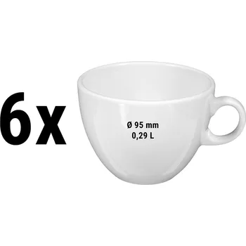 G.Gastro (6 pieces) SELTMANN WEIDEN | Porcelain Coffee Cups MERAN BASIC – White – 290 ml – Microwave & Dishwasher Safe