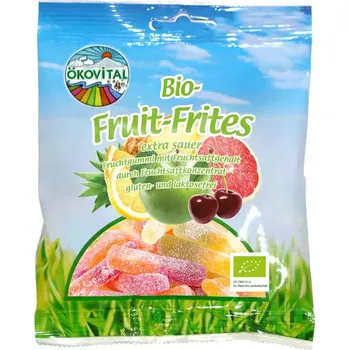 Bonbon Oekovital Bio sladkokyselé želé bonbony ve tvaru hranolek Fruit Frites 80 g