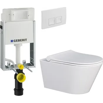 Klozet GEBERIT KOMBIFIXBasic vč. bílého tlačítka DELTA 50 + WC MYJOYS MY1 + SEDÁTKO 110.100.00.1 50BI MY1