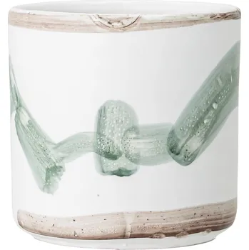 Květináč Bloomingville, Obal na květináč Bloomingville 12 cm bílo-zelený - Formadore