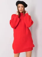 Volné pletené šaty BA-SW-3018-1.60P červené uni
