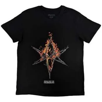Merch Bring Me the Horizon: Bring Me The Horizon Unisex T-shirt: Flame Hex & Text Logo (x-large) XL