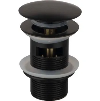 Sifon Max umyvadlová výpusť click/clack 5/4, velká zátka, celokovová, matná