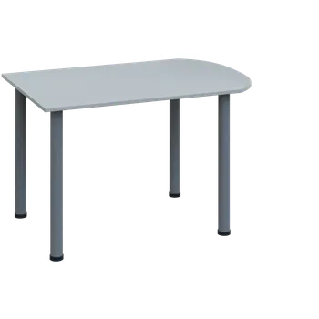 Stolová podnož EJ 28 - 12 přístavba jednací, kovová podnož stříbrná, síla desky 25 mm, široká 1200 mm, šedá