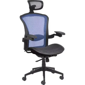 TITAN židle kancelářská, MESH černá, opěrák MESH modrá