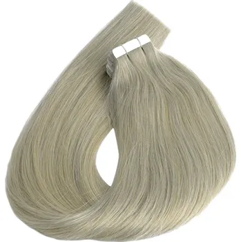 Příčesek Vlasové PU pásky tape in na prodlužování vlasů 40cm střední šedá