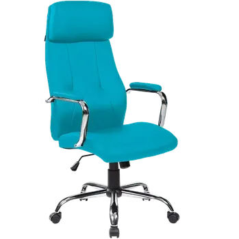 DESTINY židle kancelářská, koženka tyrkysová