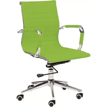 PARMA židle kancelářská, kříž chrom, ekokůže zelená