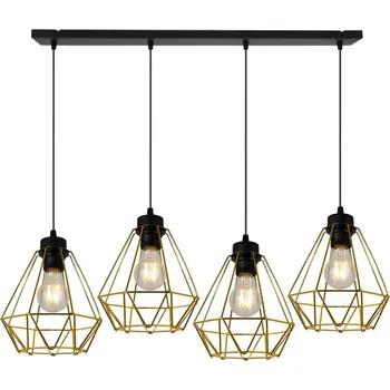 Závěsné svítidlo Fusion, 4x zlaté drátěné stínítko