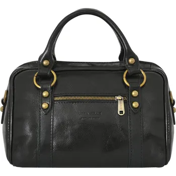 Kabelka Florence Malá černá kožená italská kabelka do ruky