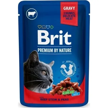 Brit Premium Cat kapsička Beef Stew & Peas SET 24x 100 g