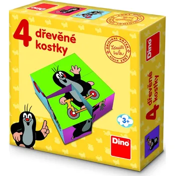 Dino Dřevěné kostky 4 ks