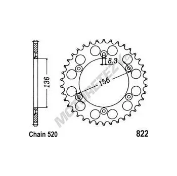 Řetězová sada pro motocykl Duralová rozeta BETA 350 RR rok 05-22