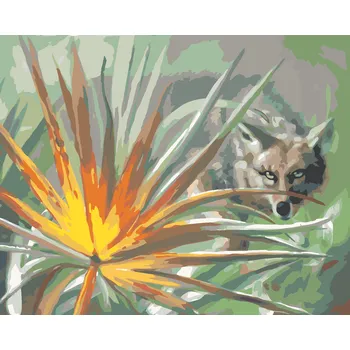 ZUTY Malování podle čísel - KOJOT A LIST (D. RUSTY RUST) Rozměr: 40x50 cm, Rámování: bez rámu a bez vypnutí plátna