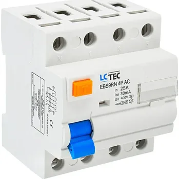 Proudový chránič LC TEC Proudové chrániče EBS9RN 3P+N Jmenovitý proud In: 40A, Typ chrániče: A, Jmenovitý reziduální proud: 100mA