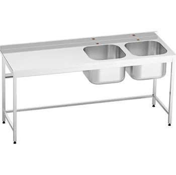 Nerezový dřez GG Nerezový stůl s dvojdřezem vpravo 1400x600x850mm, dřez 400x400x300mm