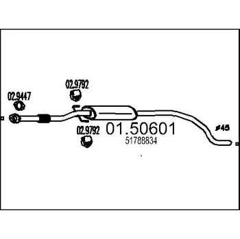 Auto-moto Střední tlumič výfuku MTS 01.50601