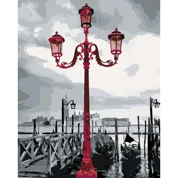 ZUTY Malování podle čísel - LAMPA V BENÁTKÁCH Rozměr: 40x50 cm, Rámování: bez rámu a bez vypnutí plátna