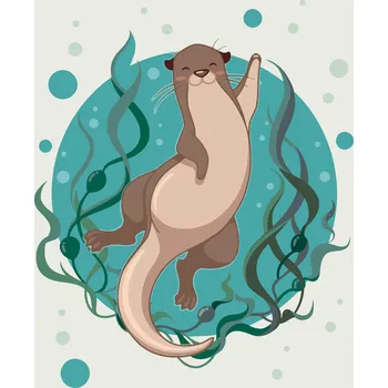 ZUTY Malování podle čísel - VESELÁ VYDRA III Rozměr: 40x50 cm, Rámování: bez rámu a bez vypnutí plátna