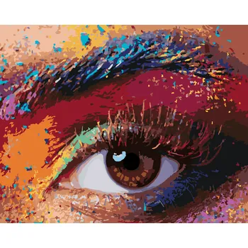ZUTY Malování podle čísel - ŽENSKÉ BAREVNÉ OKO Rozměr: 40x50 cm, Rámování: bez rámu a bez vypnutí plátna