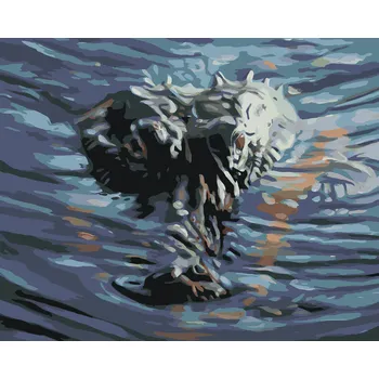 Hračka ZUTY Malování podle čísel - ALIGÁTOR HLAVE VE VODĚ (D. RUSTY RUST) Rozměr: 40x50 cm, Rámování: bez rámu a bez vypnutí plátna