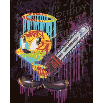 ZUTY Malování podle čísel - TWEETY GRAFFITI (LOONEY TUNES) Rozměr: 40x50 cm, Rámování: bez rámu a bez vypnutí plátna